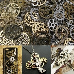 20pcs Bronze Watch Parts Steampunk Cyberpunnk Cogs Gears DIY Jewelry Crafts