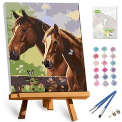 Tocare Framed Paint By Numbers Kit For Adults 12X16Inch Horse Paint By Numbers