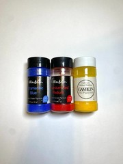 Set of three Gamblin Artist Pigments Ultramarine Blue, Cadmium Red and Yellow