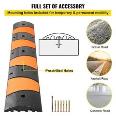 1 Pack 2 Channel 72.8” x 12.2“ x 2.2” Rubber Speed Bump 22000 LBS Load Capacity