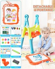 Durable 4-in-1 Kids Art Easel with Magnetic Accessories – Gift for Ages 3-7