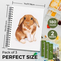 Watercolor Pad 10×7 Inch 3 PCS 90 Sheets 140lb 300gsm Cold Press Heavyweight