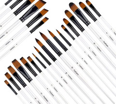 12 Pcs/set DIY Oil Acrylic Painting Art Paint Brushes Supplies Nylon Hair Wooden