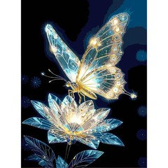 Paint by Numbers Kit for Adults Beginner, Crystal Butterfly Adult Paint by Numbe