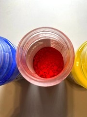 Set of three Gamblin Artist Pigments Ultramarine Blue, Cadmium Red and Yellow