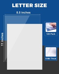 Binding Covers 8 mil PVC Clear Cover Sheets for Binding, Letter Size 8-1/2 x …