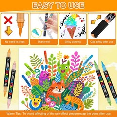 168 Colors Dual Tip Acrylic Paint Pens, 0.5-5MM Brush Tip & 1 MM Fine Tip Acr…