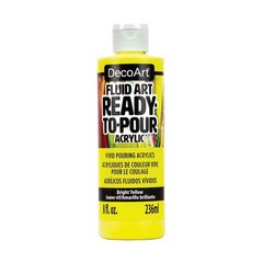 Deco Art FluidArt Ready-To-Pour Acrylic Paint 8oz-Bright Yellow