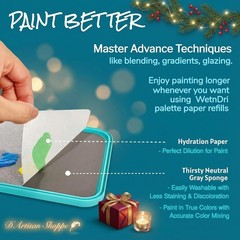 WetNDri Disposable Palette Paper for Acrylic Painting. 100pc Refill Pack Pall…