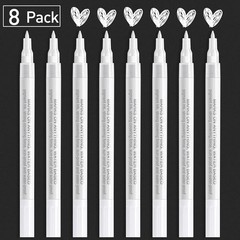 Set De 8pcs Marcadores Blancos Permanentes Para Neumaticos, Acrílico de 0,7 mm