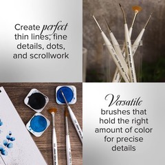 Silver Brush UMS-2455S Ultra Mini Ultimate Round Short Handle Brush Set, 4 Pe…