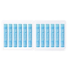12Pcs Light Blue Oil Pastels, Soft Oil Crayons Creamy