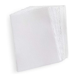 Wanderings Handmade White Deckle Edge Blank Paper – 4X6 – Pack Of 50 –