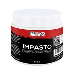 U.S. Art Supply Impasto Clear Acrylic Gel Medium 500ml Tub – Layering