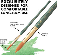 Artist Brush Co. Lauren Series 4350 – Short Handled Flat Wash Size 1-1/2 – Singl