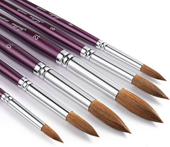Artist Paint Brushes – Superior Sable Watercolour Brushes round Point Tip Paint