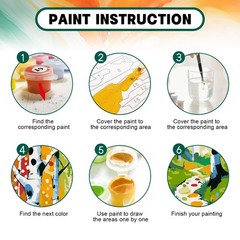 Paint by Numbers Kit for Adults Beginner & Kids Age 8-12 with Wooden Frame, Easy