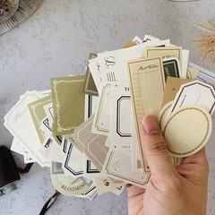 Koolemon 300pcs Scrapbooking Paper,Vintage Label Aesthetic 300, White