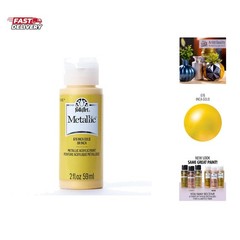 Metallic Acrylic Paint in Assorted Colors 2 Ounce, 676 Inca Gold