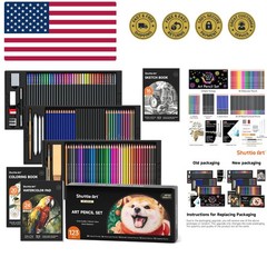 Professional Drawing Kit, 123 Pieces of Drawing Pencils Set Includes Colourin…