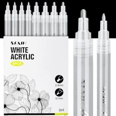 Acrylic Paint Pens – 8 Pack 2-3MM Medium Tip & 0.7MM Extra Fine Paint Silver