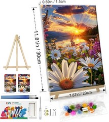 Paint by Numbers Kit for Adults with Frame Landscape Paint by Number with Easel