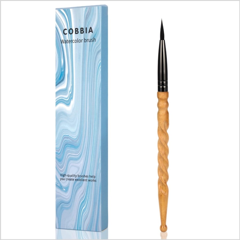 Round Watercolor Brush Size 4 Professional Squirrel Hair Artist Spiral Handle