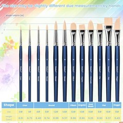 12-Piece Professional Artist Paint Brushes Set – Premium Watercolor Acrylic