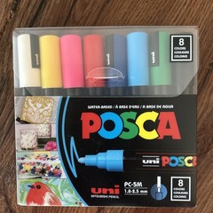POSCA Uni PC-5M Water-Based Paint Markers (8 Pack) 1.8-2.5mm – Brand New