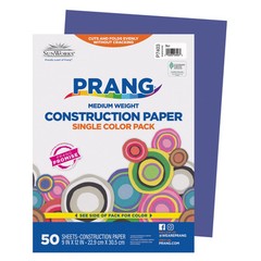 Prang 50 Count Blue Medium Weight Construction Paper for Crafts and School Pr…