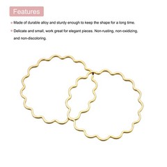Flower Earring Beading Hoop Rings, 25mm/ 0.98″ Gold Pack of 50