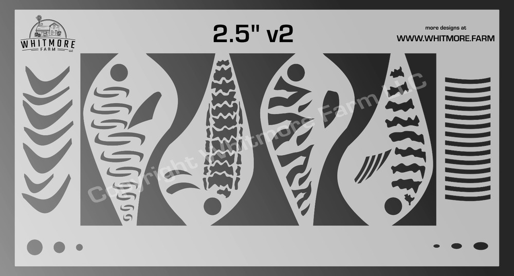 Crankbait Fishing Lure Airbrush Stencil #2 – 2.5 Inch – Mylar Reusable