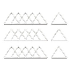 Triangle Earring Beads Circle, 15mm/0.6″ Silver Geometric, 50pcs