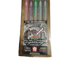 Sakura Gelly Roll Lightning 0.4 Med Line Gel Ink Rollerballs Set Of 5 Vintage