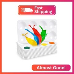 Hulameda 12pcs Paint Tray Palettes for Kids, White Plastic Paint Tray for Painti