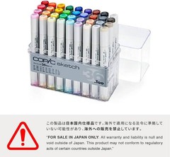 Copic Sketch Basic 36 Color Set Alcohol Markers New Made in Japan