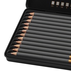 12 PCS Graphite Drawing Pencils Set Assorted Break-Resistant Sketch Pencils