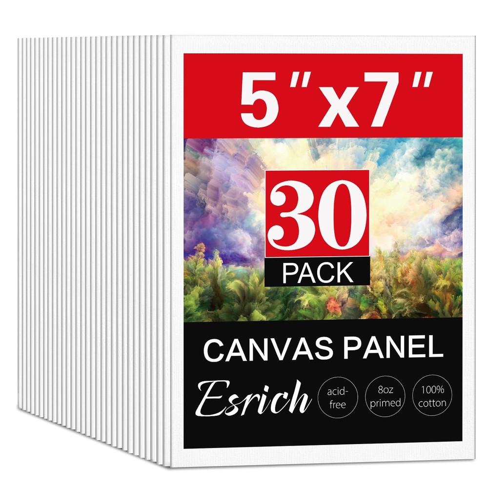 5x7IN Small Canvases for Painting, 30 Pack Mini Canvas Boards for Painting Ca…