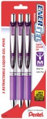 Pink BCA RTX Retractable Gel Pen 0.7mm Violet Ink, Pack of 3 for Smooth Writing