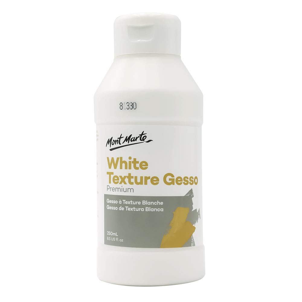 Mont Marte Premium White Texture Gesso 8.45oz 8.5 Fl Oz (Pack of 1),