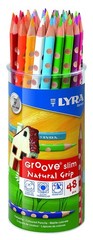 Groove Slim Wooden Colouring Pencils, 48 Pieces in Assorted Colours with Shar…