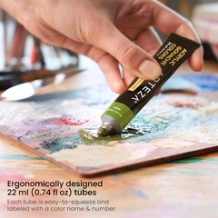 Acrylic Gouache Paint Set, 36 Colors in 22 ml Tubes, Opaque Matte Acrylic Pai…