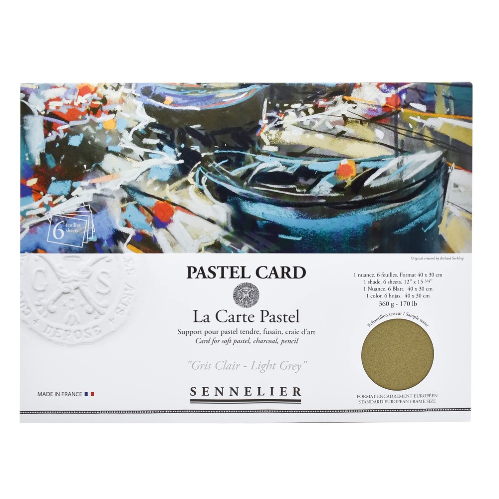 SENNELIER La Carte Pastel Card Pochette, 15.75 x 11, Monochromatic Light Gray