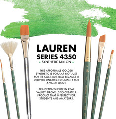 Artist Brush Co. Lauren Series 4350 – Short Handled Flat Wash Size 1-1/2 – Singl