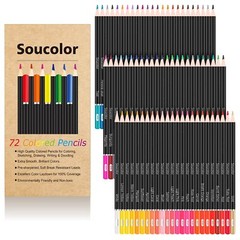 Soucolor 72-Color Colored Pencils for Adult Coloring Books Back to School Sup…