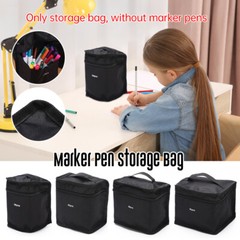 Pencil Bag Art Marker Pen Storage Bag Canvas Folding Square Pen Stationery Bag