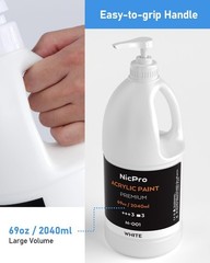 White Large Acrylic Paint Set 69 oz, 2040 ml Rich Art Painting Supplies Non T…