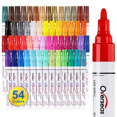 54 Colors Paint Pens, Oil Based Assorted Colors Permanent Markers – Medium Ti…