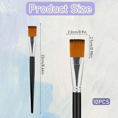 10 Pcs Flat Paint Brushes 1 Inch Acrylic Paint Brush Artist Craft 10pcs