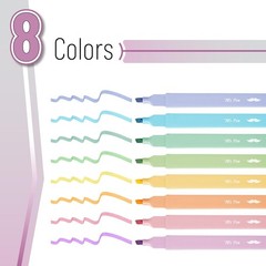 Aesthetic No Bleed Pastel Highlighters 8 Pack with Chisel Tip for Bright Notes